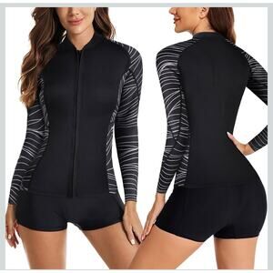 NWT ZCCO Men’s 1.5mm Neoprene Wetsuit Front Zip Top Jacket Snorkel Black Sz XXL